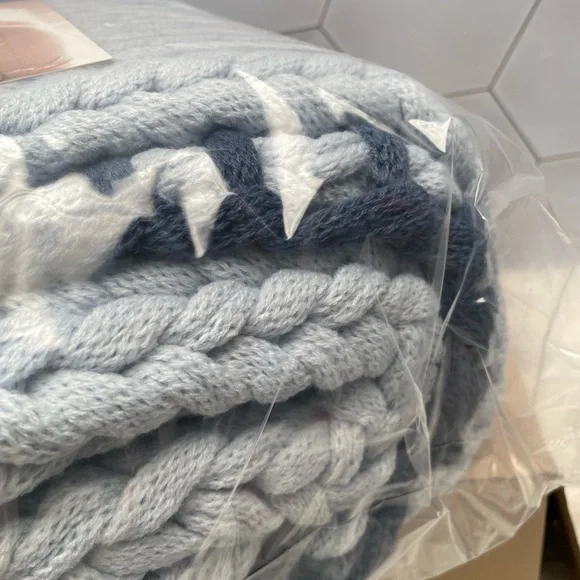 Knit Blanket - Knitted Throw Blankets Soft Big Yarn Thick Braided Knot Crochet Blankets & Throws